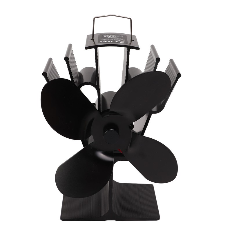 Heat Powered Fireplace Fan 4 Blades Aluminum Alloy Stove Fan