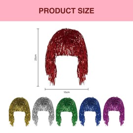 COWANIEE 6pcs Tinsel Wig, Fancy Hair Tinsel, Party Wigs