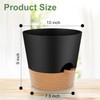 YNNICO 10-Inch Plant Pots, Self-Watering Planters with Drainage Holes &