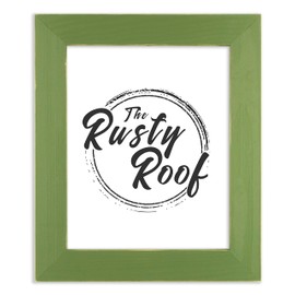 The Rusty Roof-8x20- Distressed Everly Leafy Green - Solid Wood- Handmade Wooden Frame
