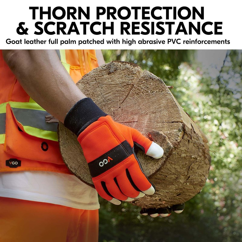 Vgo... Chainsaw Gloves 12-Layer Protection on Left Hand, Safety Forestry