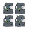 4Pcs Label Tape 12mm Waterproof Black On White Label Maker
