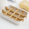Eco-Friendly Bamboo & Wood Soap Dish with Drain: Modern Design