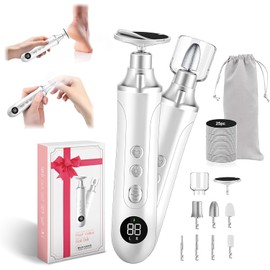 Electric Nail Drill Kit, Cordless Manicure Pedicure Kit with Memory Modes, 15 Speed Portable Nail Drill Machine, Callus Remover with 25Pcs Sandpaper Discs,Hand Foot Care Tool for Thick Nail Toenail