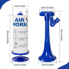 Handheld Air Horn, Noise Maker for Sports Events, Boating, Safety Signal, and Parties, Aluminum Body and Air-pump (Blue)