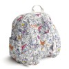 Vera Bradley Women's Bancroft Backpack-Premium Cotton Bookbag, Wing + Bloom,