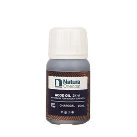 Natura Onecoat Wood Stain Oil - Sample - 25 ml, Charcoal – Natural Wood Finish for Interior Furniture & Floor - Linseed Wood Oil - Environmentally Friendly - Hard Wax Oil for Color Sampling