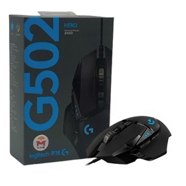 Yu&Mi G502 Hero Wired Gaming Mouse, HERO 25K Sensor, Up to 25,600 DPI, 11 Programmable Buttons, RGB Lighting, Kobuta Warranty Card, Black