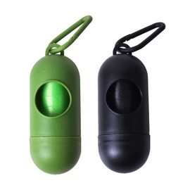 Pack of 2 Dog Waste Bag Dispenser with 3 Rolls, Biodegradable Dog Waste Bags, Waste Bag Dispenser, Bag Dispenser with Lead Clip, Accessories for Dog Leads for Walking with the Dog