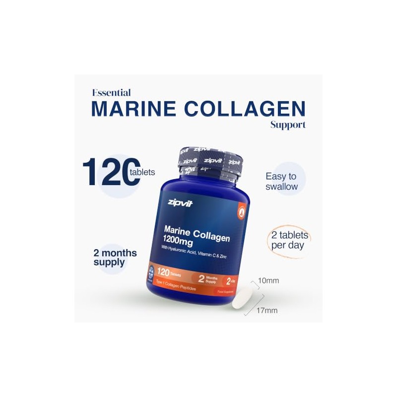 Zipvit Marine Collagen Tablets 1200mg with Hyaluronic Acid Vitamin C