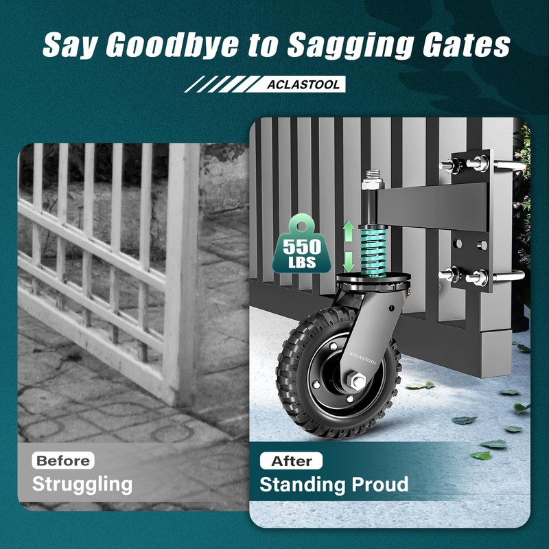 Aclastool Gate Wheel, 13.1 Inch Overall Height, 6 Inch Wheel