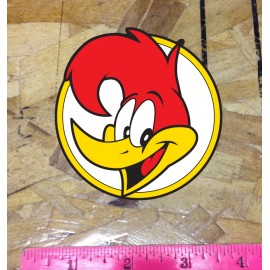 Happy Woodpecker Sticker Decal Woody 3-1/2" Circle Hot Rod Bumper Sticker