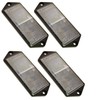 Clear Large Rectangular Front White Reflector Pack of 4 Trailer