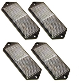 Clear Large Rectangular Front White Reflector Pack of 4 Trailer Fence Post TR070