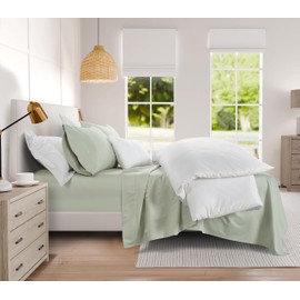 100% Cotton Bed Sheets King Size - 1000 Thread Count King Size Bed Sheets, Breathable King Bed Sheet, Luxury King Size Cooling Sheets, Soft Sateen Weave,15" King Size Sheets Deep Pocket Set - Mineral