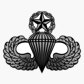 Airborne Master Parachutist Badge Jump Master Wings Window Bumper Sticker Decal 5"