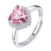 Suplight October Birthstone Ring Sterling Silver Crystal Heart Ring Engagement