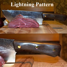 DRAGON RIOT Hand Forged Butcher Knife Cleaver 7.5 Inch High Carbon Steel Meat and Vegetable Cleaver Knife Full Tang Sharp Chef Knife for Kitchen Camping and BBQ