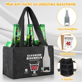 WenmthG Gentle Treat 40 Gifts Birthday Men's Handbag with Bottle Opener and Greeting Cards for Men Women Father Grandpa Friend Colleagues Neighbours