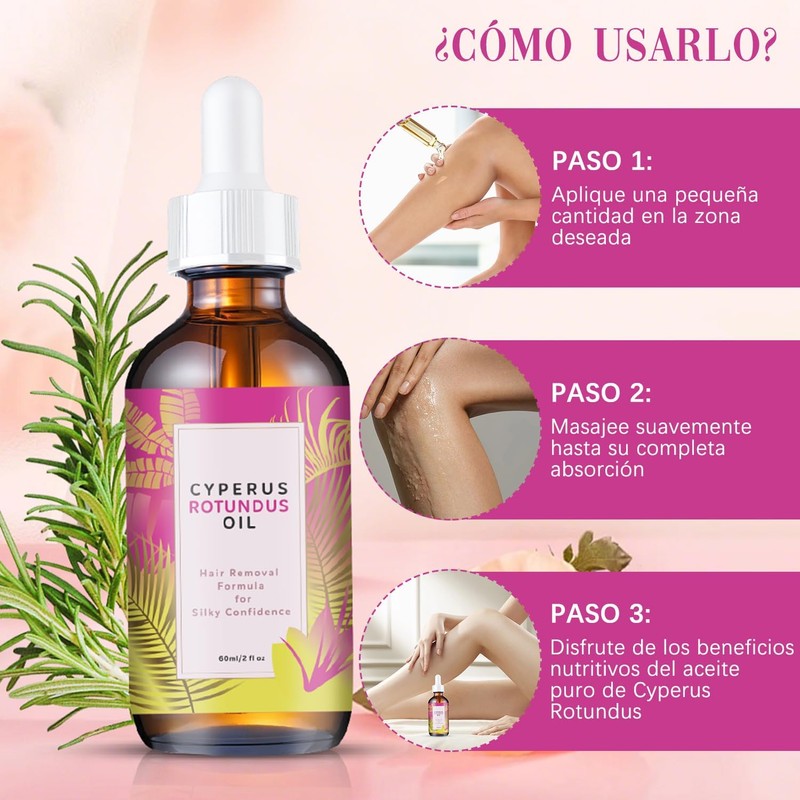 Aceite Depilatorio Natural Cyperus Rotundus 2PC - Sin Irritación para