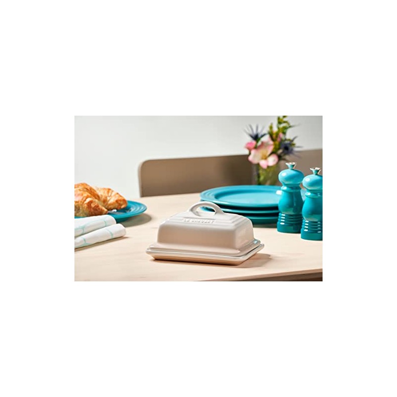 Le Creuset Stoneware European Butter Dish, White