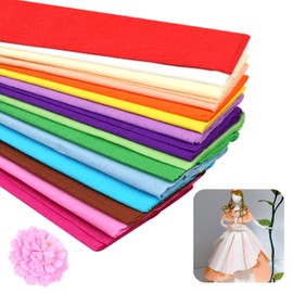 15 Colors Packing Crepe Paper Rolls, 15 PCS 50X100CM Florist Crepe Paper, Rainbow Crepe Paper, DIY and Decorations for Crepe Paper Flowers Gift Wrapping Floral Artwork Malleable High Elasticity