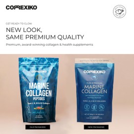 CORREXIKO Marine Collagen Powder Supplement Unflavoured - 10,000mg Double Hydrolysed Collagen Peptides per Serving - Formulated for Maximum Absorption - for Hair, Skin & Nails - 300g, 30 Servings