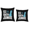 Ice Bath Junkie, Cold Plunging Throw Pillow