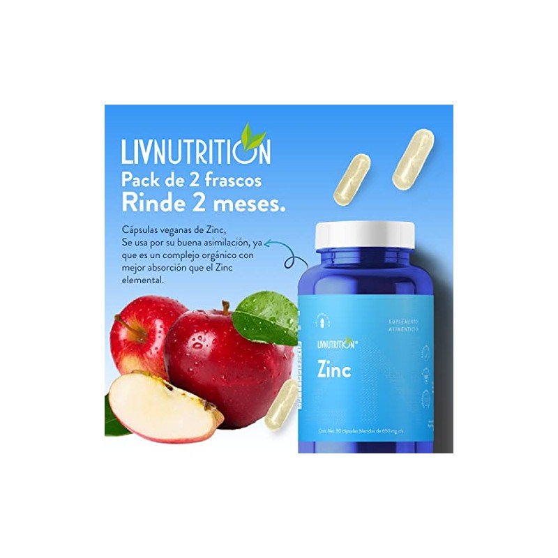 LIV NUTRITION Zinc Con Lecitina De Soya 650 Mg 60