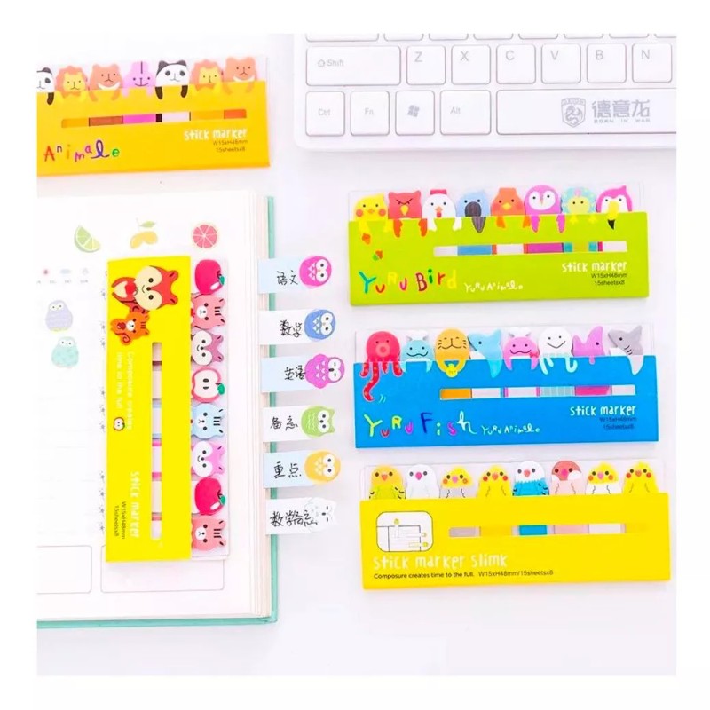 STICKER MARKER 480 Notas Adhesivas Kawaii Separador Apunte Post It