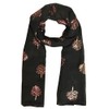 World of Shawls Silver Foil Mulberry Tree Print Fashion Scarf