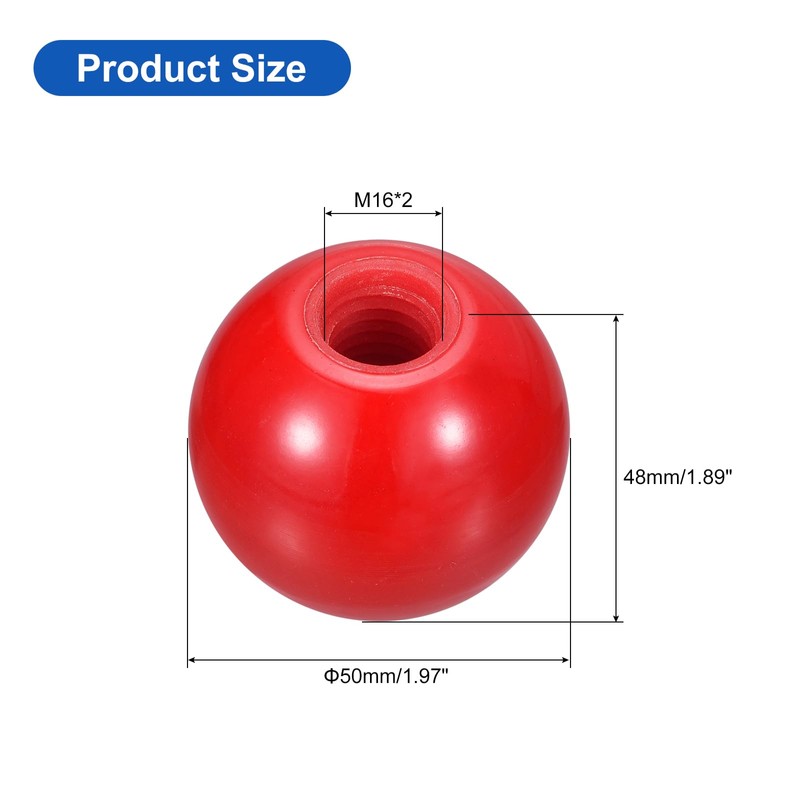 QUARKZMAN Pack of 2 Threaded Ball Knobs, M16 Female Thread