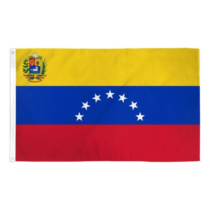Bandera Pais Venezuela 1.5m X 90cm Resistente Exterio Escudo
