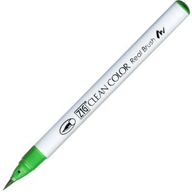 Kuretake Zig Clean Colour Emerald Real Brush Water Based Dye Pen - Brush Tip