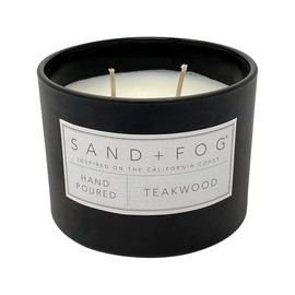 Sand + Fog Scented Candle - Teakwood – Additional Scents and Sizes – 100% Cotton Lead-Free Wick - Luxury Air Freshening Jar Candles - Perfect Home Decor – 12oz