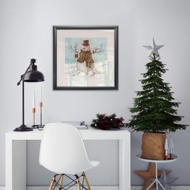 Snowwoman Art Framed Winter Painting Christmas Pictures Fine Giclee Canvas Prints Snow Falling Wall Decor