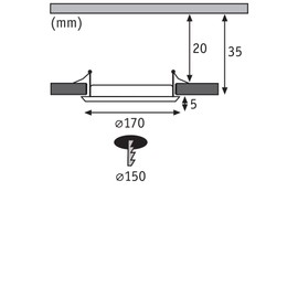 Paulmann Quality EBL Set Panel rund LED 1x12W 2700K warmweiss 230V 170mm Weiß/Kunststoff