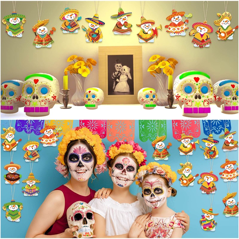 36 Pcs Mexican Christmas Snowman Hanging Ornaments Cinco De Mayo
