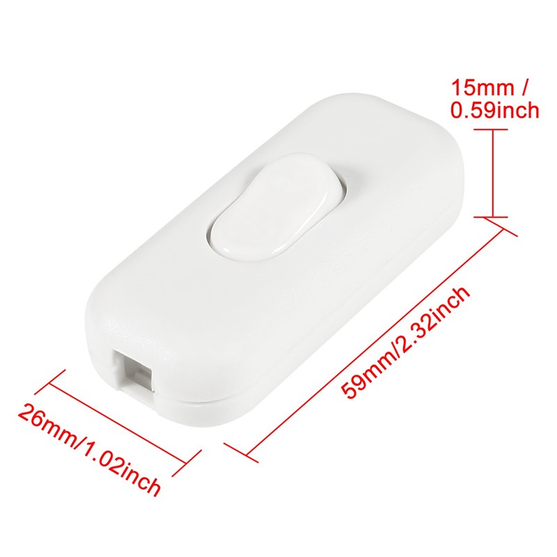 XIITIA 2pcs Inline Cord Switch, AC120V 10A, 250V 6A On-Off
