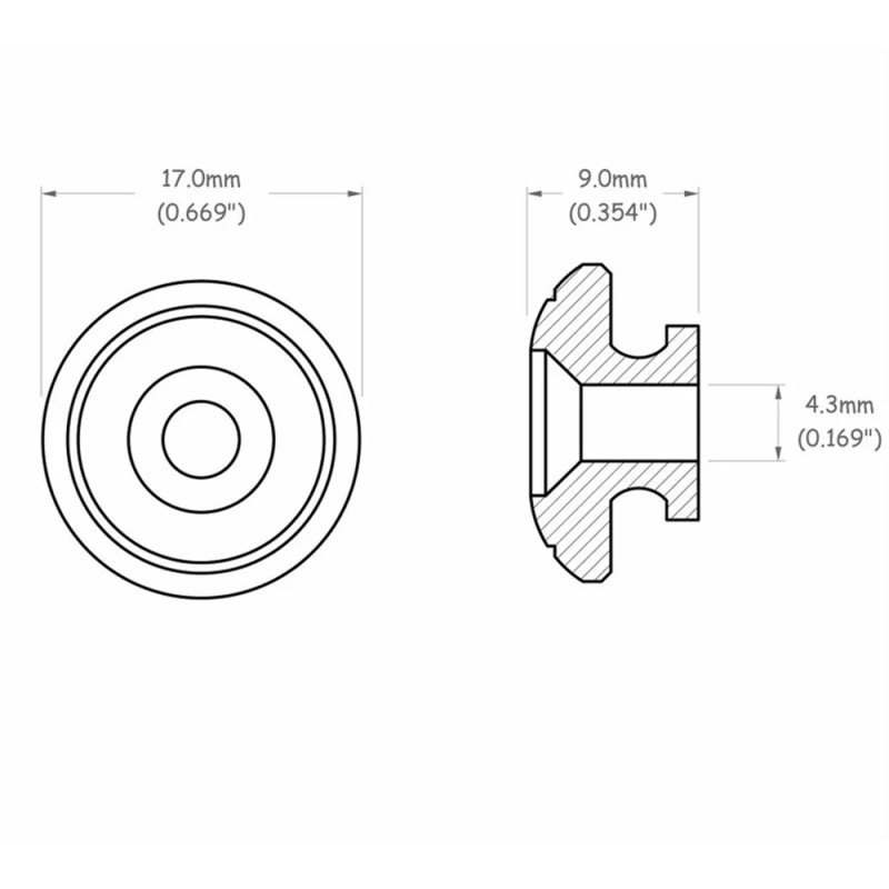 True Custom Shop® Oversized 17mm Strap Buttons for Gibson Guitars