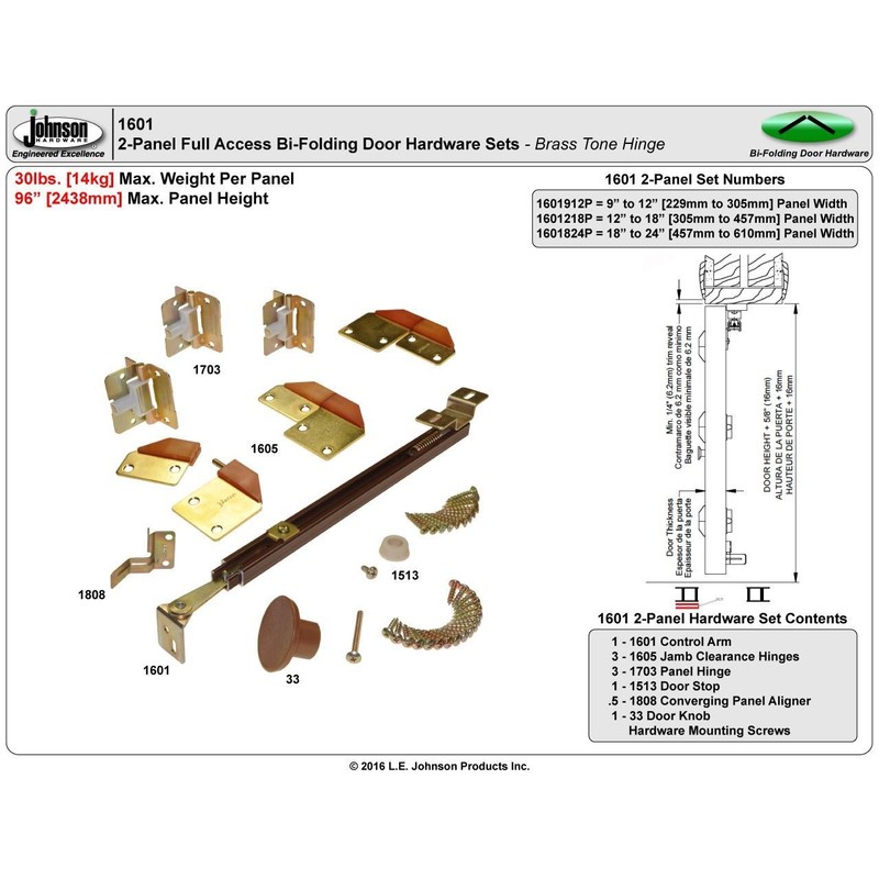 Johnson Hardware 1601218P 100% Full Access Folding Door Hardware Set