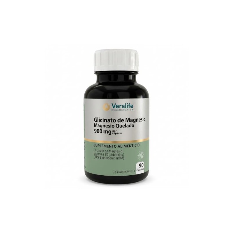 VeraLife Glicinato Magnesio Quelado con Vitamina B6/Bisglicinato
