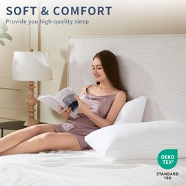 Mr. Ye Bed Pillows for Sleeping Standard Size 2 Pack Premium Hotel Quality Gusseted Pillows Fluffy Down Alternative Pillows for Back, Stomach or Side Sleepers, 20" x 26", White