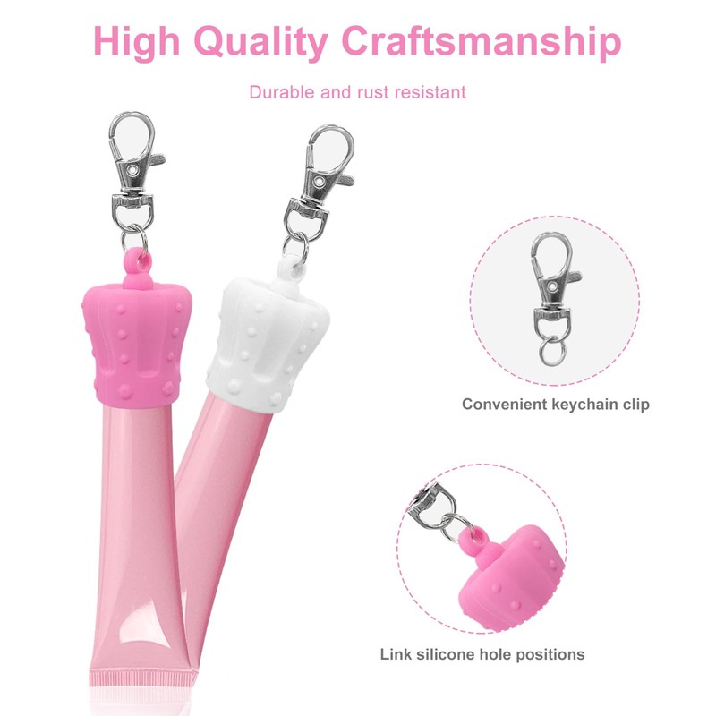 BRDXOOL 2 Pieces Lip Gloss Keychain Cap - Fit for