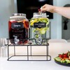 1 Gallon Glass Drink Dispenser with Stand & Stainless Steel