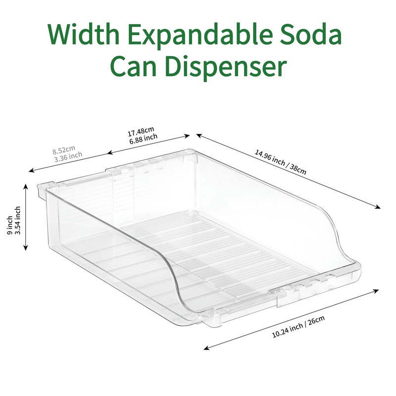 BIINONE Width Adjustable Soda Can Dispenser for Refrigerator, Fridge Beer
