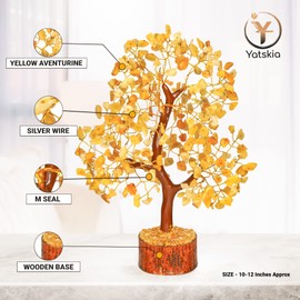 Yellow Aventurine Crystal Tree - Chakra Stones - Crystal Tree of Life - Crystals and Stones - Holistic Gifts for Women - Spiritual Room Decor - Gemstone Tree - Crytals and Gemstones - Good Luck Gifts