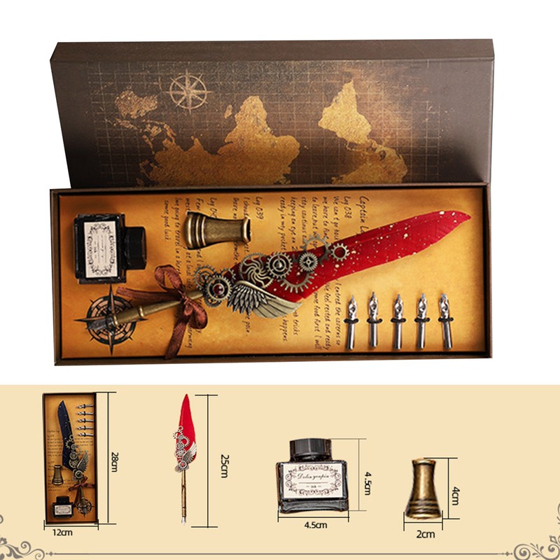 Quill Pen and Ink Set Vintage Elegant Style Smoothly Writing