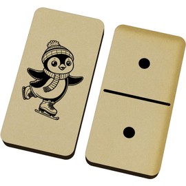 Azeeda 'Happy Penguin Ice Skating' Domino Set & Box (DM00044106)