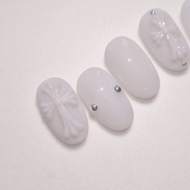 Chrome handmade nail tips - round short / 크롬수제네일팁 - 라운드숏